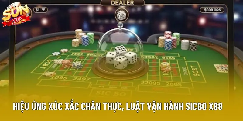 Hiệu ứng xúc xắc chân thực, luật vận hành sicbo x88